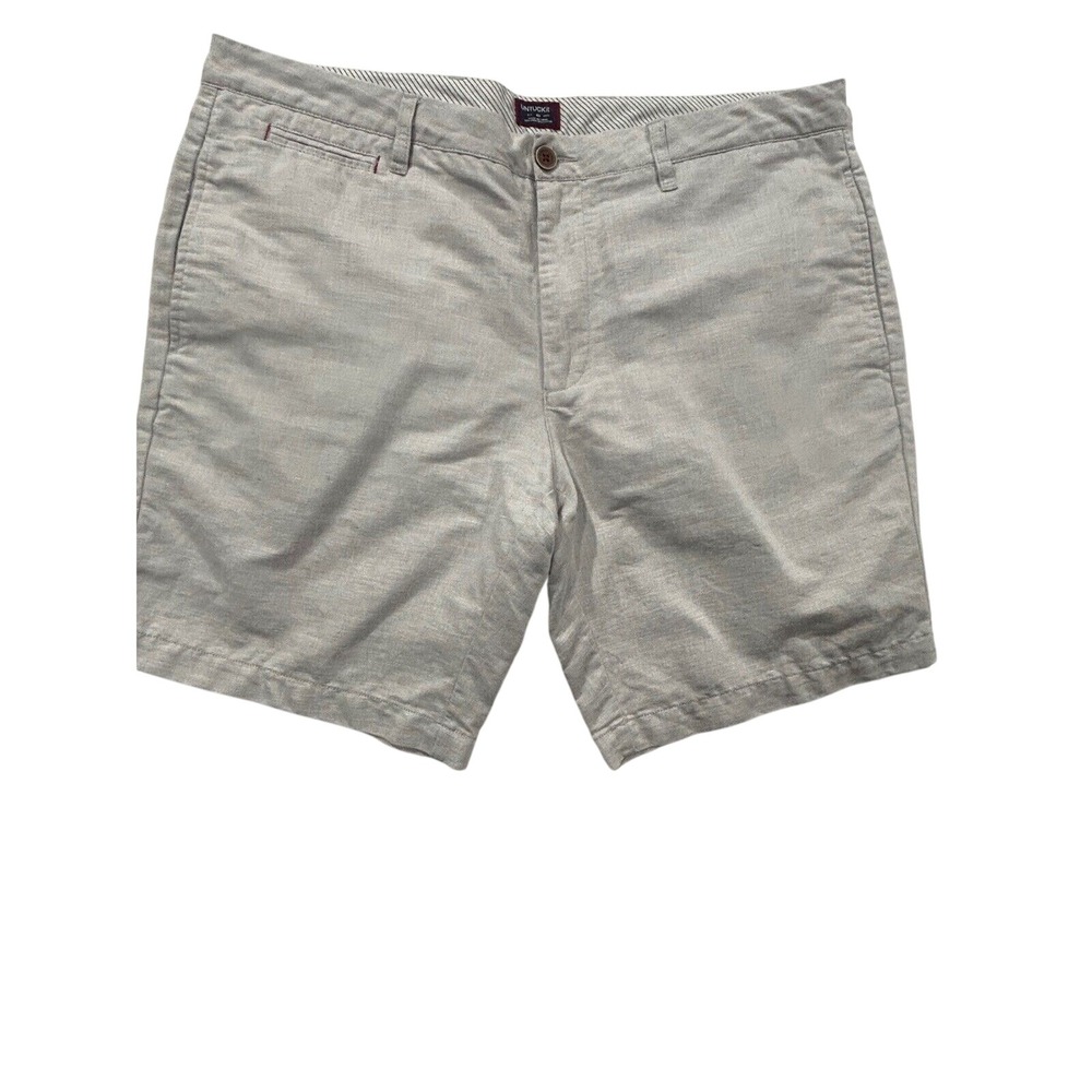 UNTUCKit Linen Blend Shorts Casual Chino Style Light Gray Size‎ 40 (487)
